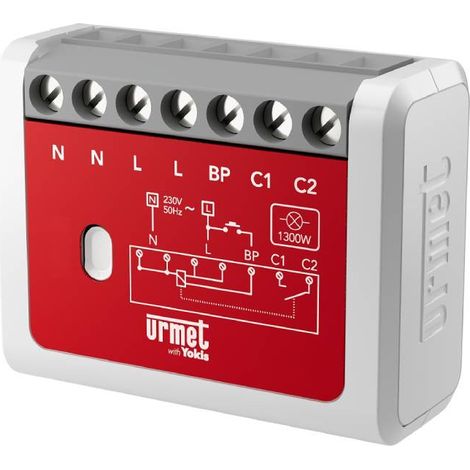 Micromodule Télérupteur 1300W Bornier À Vis Zigbee Up - URMET MTR1300EB-UP (1/2)
