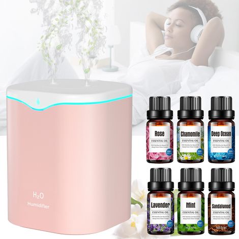 Umidificatori a doppio spruzzo da 2 litri con luce a LED Nebbia fredda Umidificatore con spegnimento automatico Scrivania portatile per la camera da letto (1/5)