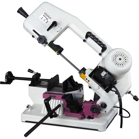 Scie à ruban à métaux portable 0-45° - Capacité de coupe ronde 100 mm - Moteur 0,37 kW 230 V vitesse 49 m/min - Descente automatique Optisaw S100G