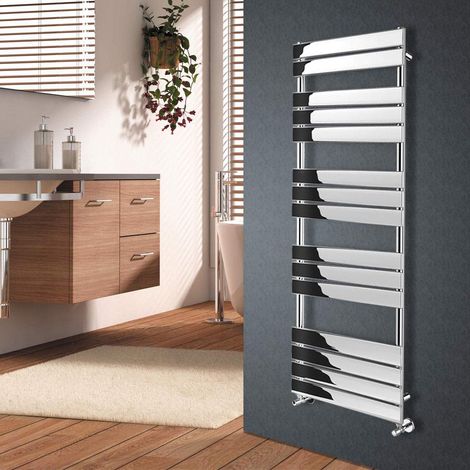 Flat Panel Heated Towel Rail Bathroom Rad Radiator Chrome 1600x450mm