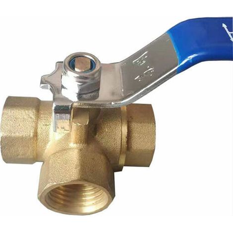 Valvola a 3 vie, valvola a sfera in ottone da 1/2", valvola adattatrice in ottone a tre vie con connettore a sfera Macaron