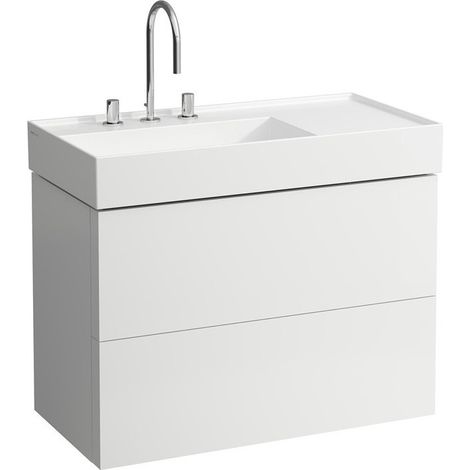 Meuble sous-vasque KARTELL 600 x 880 x 450 mm, 2 tiroirs blanc mat LAUFEN