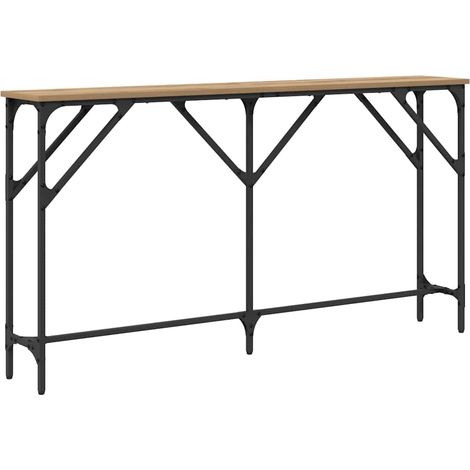 Table console，Table d'appoint，Bout de canapé，Meuble d'entrée chêne artisanal 140 x 23 x 75 cm