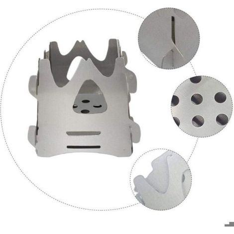 Poêle portable en acier inoxydable pliable pour camping et barbecue, léger et compact
