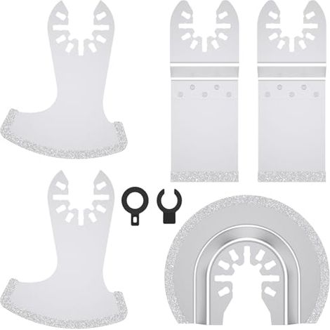 Lot de 5 lames scie diamantées multifonctions pour enlever les joints Grit - Lame carrelage, mortier joints, béton, maçonnerie, plaque plâtre (1/5)