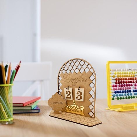 DIY-Adventskalender aus Holz für Ramadan, Gebetsdekoration für den Eid-Tisch, Ramadan-Partyartikel, Festtagsdekoration (1/5)