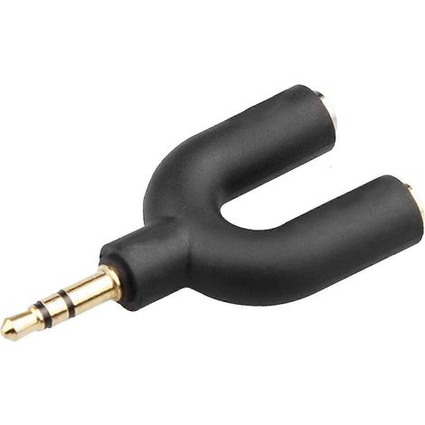 Convertisseur audio U3 2025 - Répartiteur métallique pratique avec 1 prise jack mâle vers 2 prises jack femelles 3,5 mm pour casque (1/5)