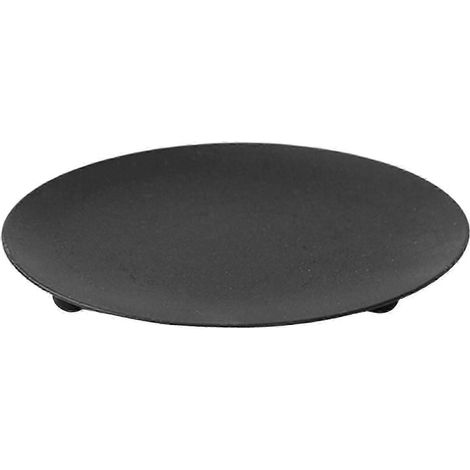 Bougeoir en métal pour bougie pilier, idéal pour décorer une table lors d'un dîner aux chandelles pendant les fêtes.-Black 10cmx1.5cm (1/5)