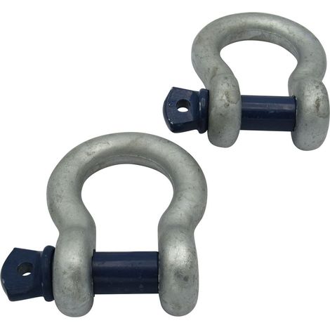 1 Ton Bow Shackles With Screw Pin X2 - Lifting 1000KG 3/8" x 7/16" (1/5)