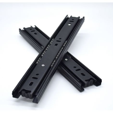 25.4 cm 250 mm Glissiere tiroir 3 sections amortie acier bille (1/5)