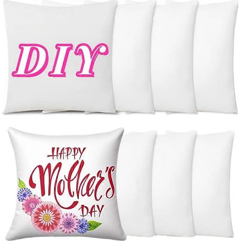 Set mit 8 leeren Kissenbezügen für Sublimation, 40 x 40 cm, für DIY-Wärmetransfer. (1/5)