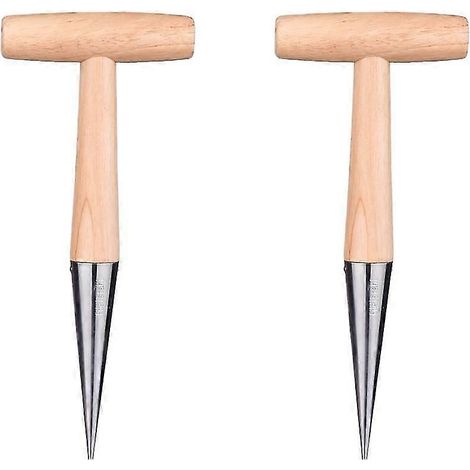 Lot de 2 plantoirs à main avec manche en bois, plantoirs à bulbes, plantoirs à semis en bois (1/5)