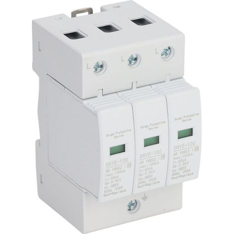 Dispositif de protection contre les surtensions 100 kA pour boîte de distribution triphasée 385 V (1/5)