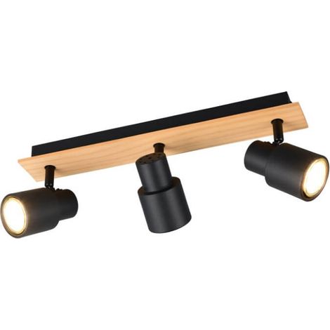 Plafonnier 3 lumières Pierre noir avec bois - R81983032 (1/3)