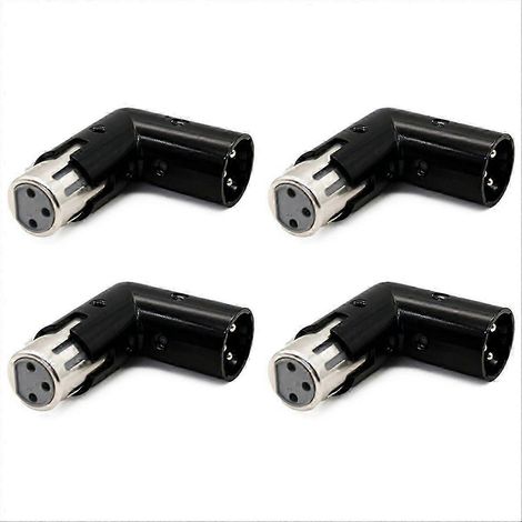 adaptateurs XLR coudés 3 broches mâle vers femelle XLR à 90 degrés PA (1/5)