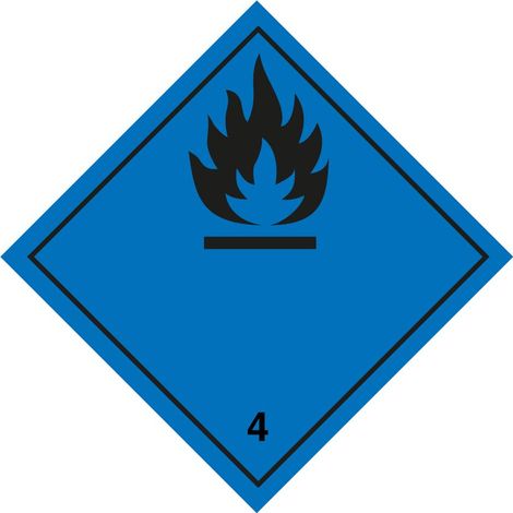 Etichetta A.D.R divisione 4.3 per Materie che a contatto con l'acqua sviluppano gas infiammabili." 300x300mm Modello - PVC adesivo