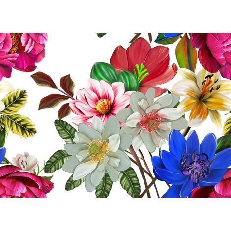 Tela decorativa para exteriores Oxford - motivo de acianos y rosas I DR121 (1/5)