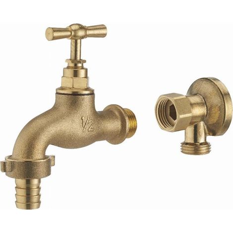 – Robinet de jardin avec applique écrou libre G1/2' – Installation rapide – Étanchéité par joint plat – Ø15 pour fixation murale (1/3)
