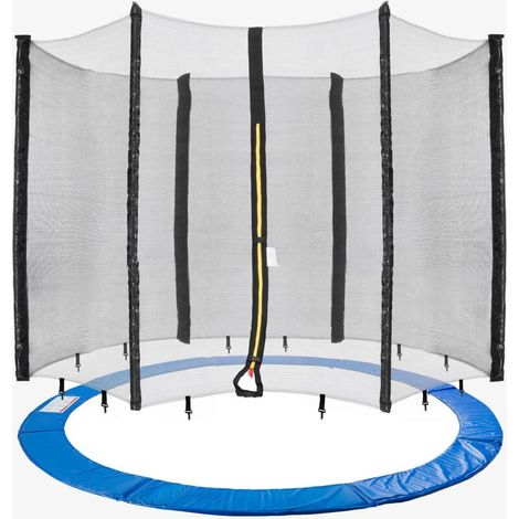 Sicherheitsnetz für 305 cm Trampolin – Höhe 180 cm – 20 mm EPE-Schaum – UV-beständiges PVC – Für 6 Netzstangen – Blau