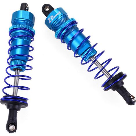 2pcs Metal Shock Absorber Spare Parts for 1/10 RC Car(105mm)- Blue (1/3)