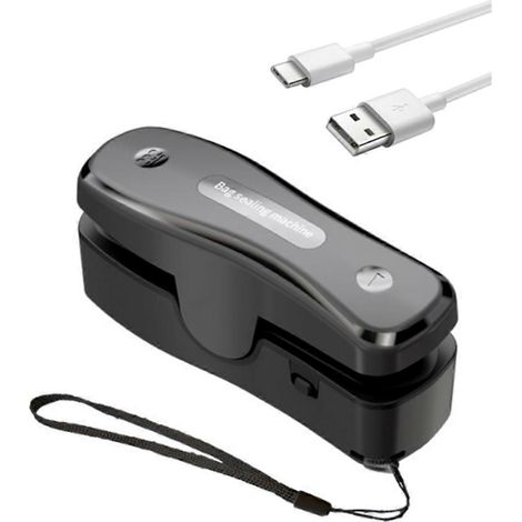 Mini scelleuse de sacs avec coupe-sacs, scelleuse de sacs de chips rechargeable 2 en 1 (1/5)