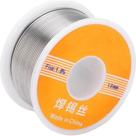 Fil d'étain 63-37 à 1,8 % d'âme en colophane, flux électrique pour le soudage, diamètre 1,0 mm, 105 g (1/5)