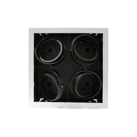 Carcassa Plafoniera Da Incasso Orientabile Quadrato Per 4 Posti Lampade Led AR111 Cornice Bianco (1/3)