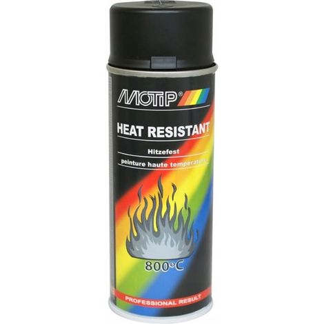 Motip-Lackspray für Autos, mattschwarz, 800 °C / 400 ml / m04031,