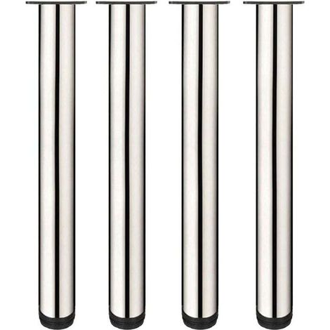 4x Pieds de Meuble Reglable Pieds de Table en Acier Inoxydable avec Vis 50cm (1/4)