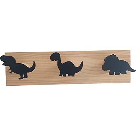 Portemanteau Mural Enfant Dinosaure en Bois pour Garçon, Patère Murale Chambre et Salle de Jeux, Déco Animaux, Organisateur de Vêtements, Crochets Muraux, 1 Pièce (1/5)