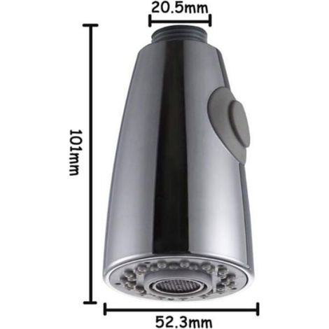 Deux Fonctions Robinet Cuisine Remplacement Extractible pour Douchette Evier Cuisine tête de pulvérisation en chrome L'interface (1/3)