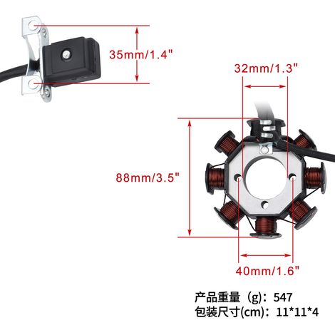 Zündspulenstator MYLKY Stator Zündmagnet 8 Spulen kompatibel mit 125cc, 150cc und 250cc Motoren. (1/4)