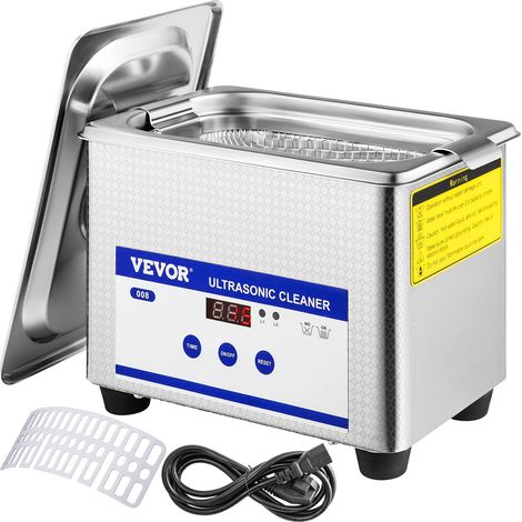 VEVOR Cronometro ad Ultrasuoni Digitale per la Pulizia di Occhiali per Gioielli Acciaio Inossidabile 35W 0,8L (1/5)