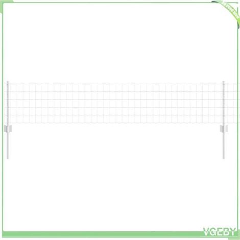 Kit clôture acier argent 2,5 m x 40 cm avec 11 poteaux – finition poudre, résistant aux intempéries (1/5)