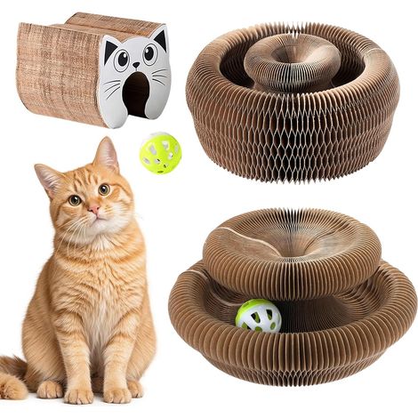 Griffoir pour Chat Carton avec Cloche pour Intérieur et Extérieur (1/5)
