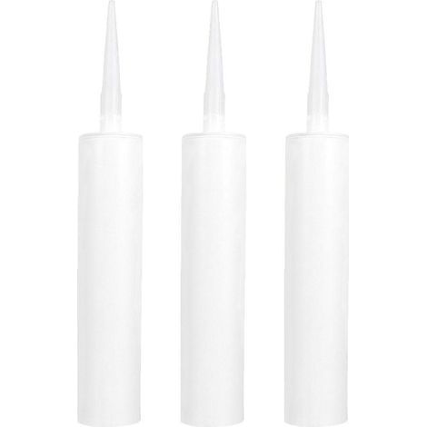Lot de 3 tubes de mastic d'étanchéité vides et remplissables-33.00X4.60X4.60CM-White 3 (1/4)