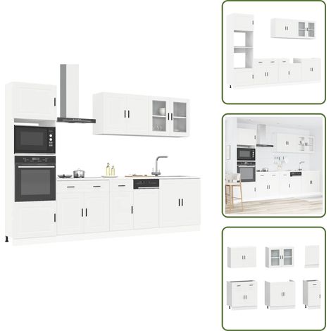 vidaXL 7-tlg. Küchenschrank-Set Kalmar Weiß Holzwerkstoff (1/5)