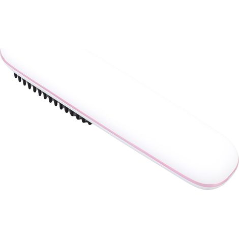 Brosse lissante sans fil 35 W avec écran LED, portable et chauffante, 3 niveaux de température, charge rapide USB-C, convient à tous types de cheveux (blanc). (1/5)