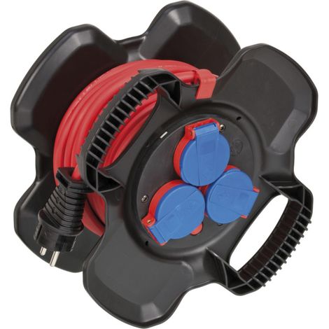 Brennenstuhl X-Gum Carrete de Cable de Goma IP44 10m Negro