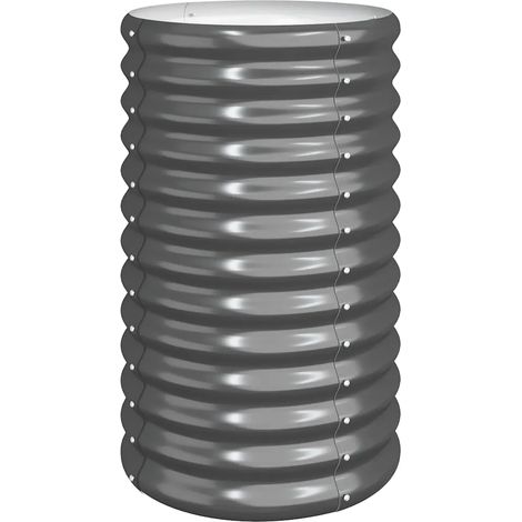 Jardinière ronde extérieure 40 x 40 x 68 cm robuste design moderne balcon en acier galvanisé anthracite (1/3)