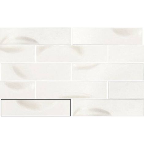 Carrelage mural faience effet graphique HAMPSTEAD Relief Blanc - boîte de 0.44 m2 Relief White -  - boîte de 0.44 m2