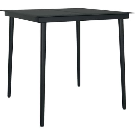 Maison Exclusive - Garten-Esstisch Schwarz 80x80x74 cm Stahl und (1/5)