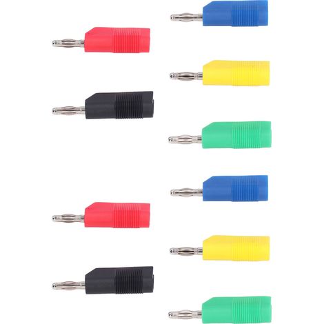 Connecteurs banane 4mm laiton nickelé x10, adaptateurs câble enceinte, fiches jack dorées, accessoires audio, embouts soudure, vis serrage, pour haut-parleurs (1/5)