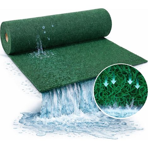 Tappeto Pavimento Antiscivolo Drenante Riccio Verde 1x3 mt – Spessore 15 mm – Permeabile, Rotolo Multiuso per Esterno e Interno – Piscina, Giardino, Doccia, Barche - MULTIUSO