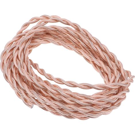 Cordon Électrique Torsadé 2 Conducteurs Or 5m pour Lampe  1 Rouleau, Fil Cuivre Pvc Textile, pour DIY Éclairage et Remplacement D’appareil (1/5)
