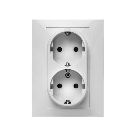 Doppelsteckdose Habitat 15 16A-250V Weiß