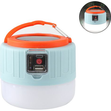 Lampe de camping solaire LED avec télécommande - Télécommande bleue (1/5)