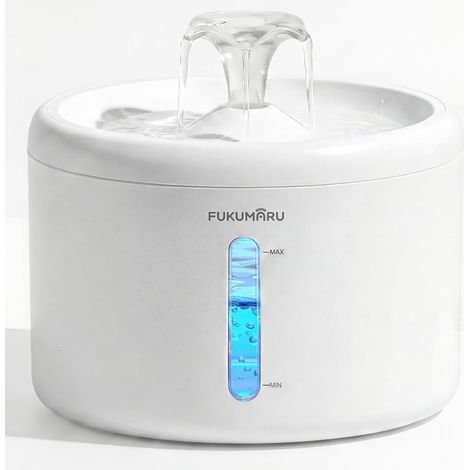 Fontaine à Chat, 2,4 L Distributeur d'eau Automatique pour Animaux de Compagnie, Abreuvoir avec Pompe Silencieuse en ABS, Design Raffiné, avec 3 Filtres et Adaptateur (1/5)
