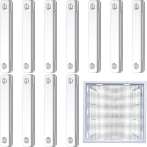 Lot de 12 attaches magnétiques pour moustiquaires - Blanc, fixation solide sans trace, clips de fixation pour fenêtres et portes, adaptés aux appartements, chambres d'enfants et espaces de vie (1/5)