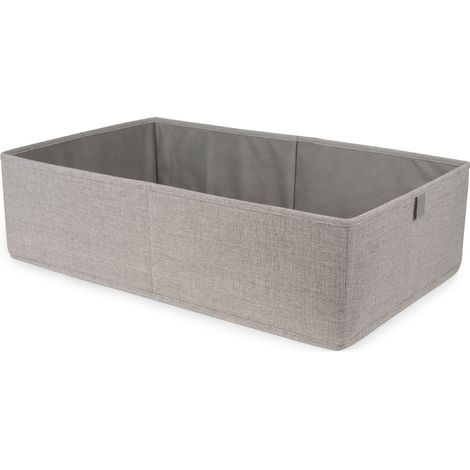 Boîte de rangement XL en tissu Oxford gris – Dimensions 56 x 36 x H.16,5 cm – Structure pliable pour rangement facile – Idéale pour dressing et placard – Compactor (1/5)